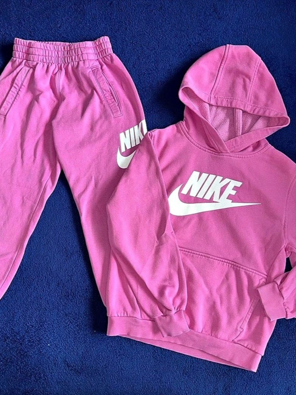 Nike Girls Pink Tracksuit Set Sweatpants Hoodie Size Small S